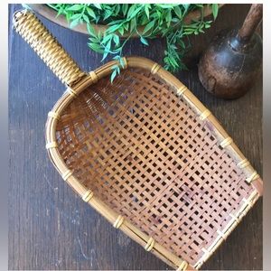 Vintage Rattan / Bamboo Wicker Grain Scoop